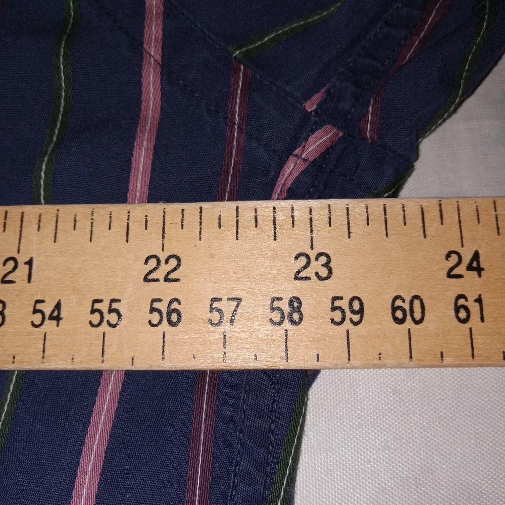 Burberry London Navy Striped Long Sleeve Shirt Mens Large - Picture 9 of 9